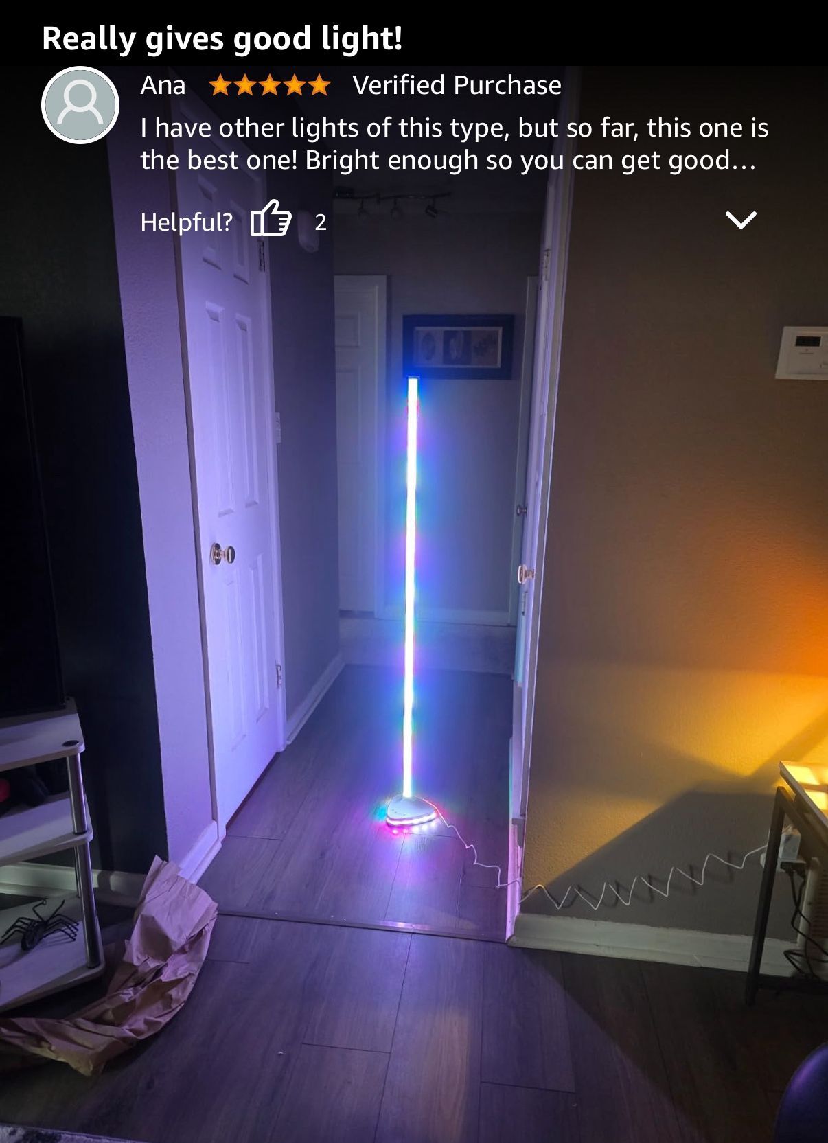 Smart RGB LED Corner Floor Lamp with Remote and App