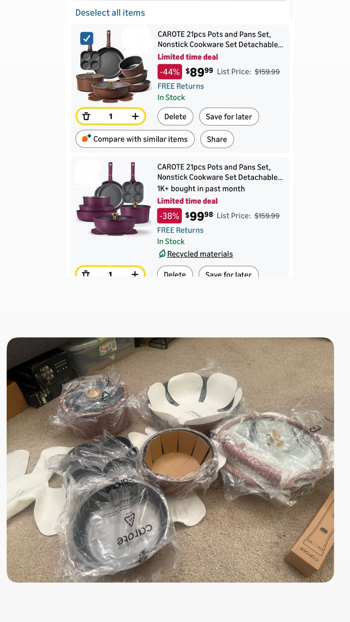 Nonstick Cookware Set with Detachable Handles - photo 2
