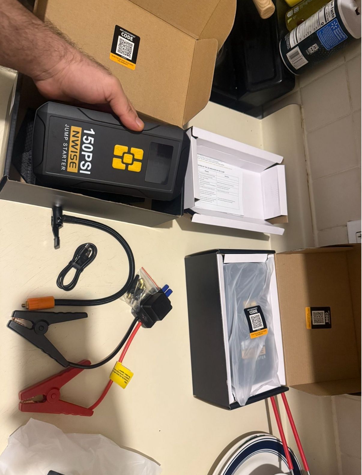 6000 AMP Portable Car Jump Starter with Air Compressor