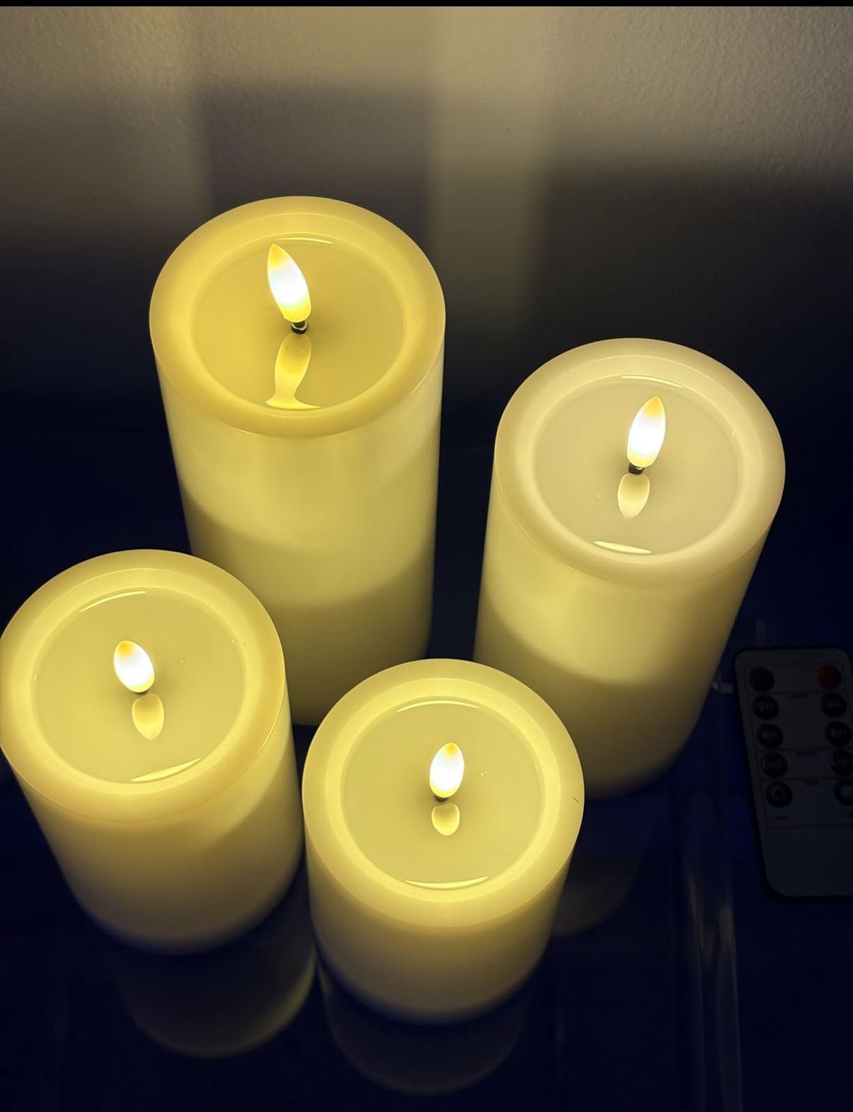 Four Vibrant LED Candle Lights with Remote Control
