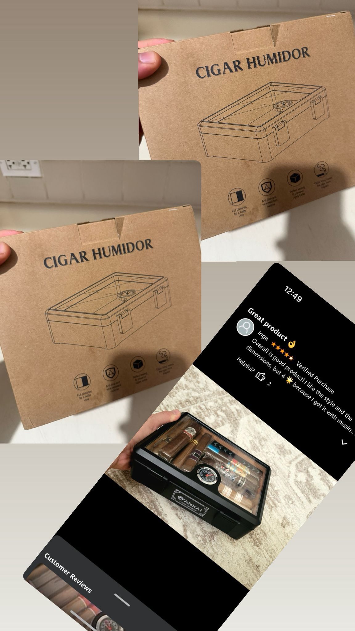 Humidor and Wooden Ashtray Set - photo 2