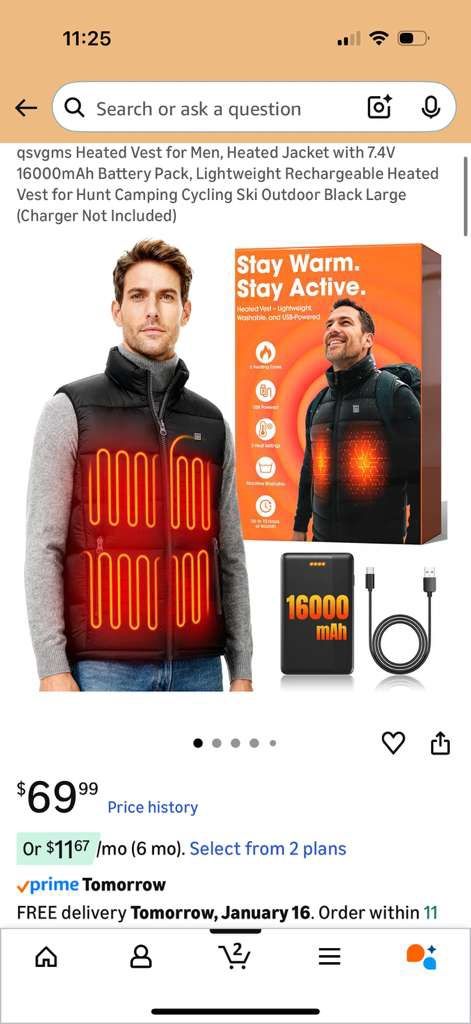Heated Vest with 16000mAh Battery Pack - Unisex - photo 5
