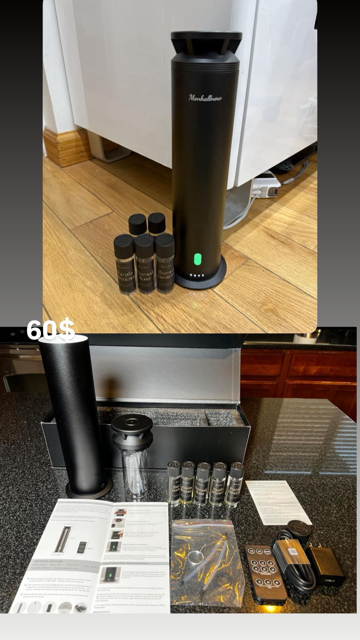 Waterless Essential Oil Diffuser, 1000 Sq.Ft Coverage - photo 2