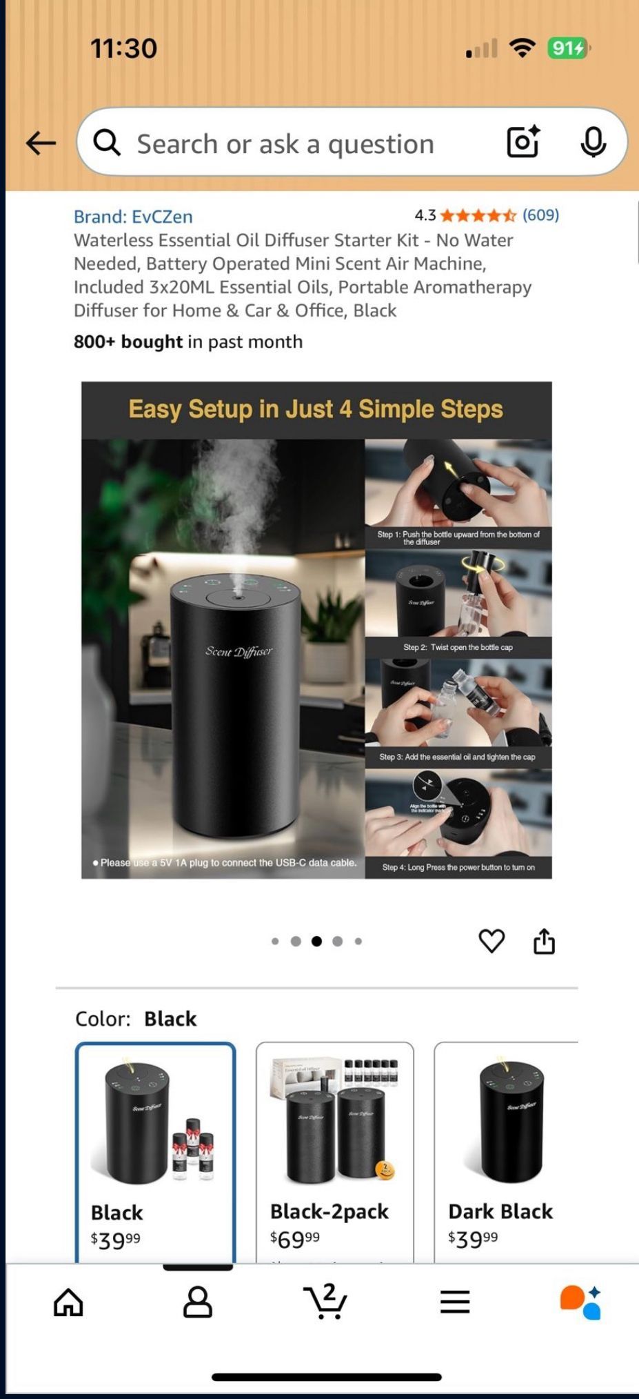 Waterless Essential Oil Diffuser, 1000 Sq.Ft Coverage - photo 4