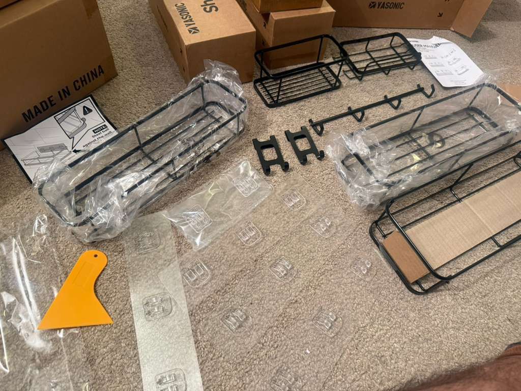 6 Pack Rustproof Shower Caddy - No Drilling Bathroom Shelves - photo 2