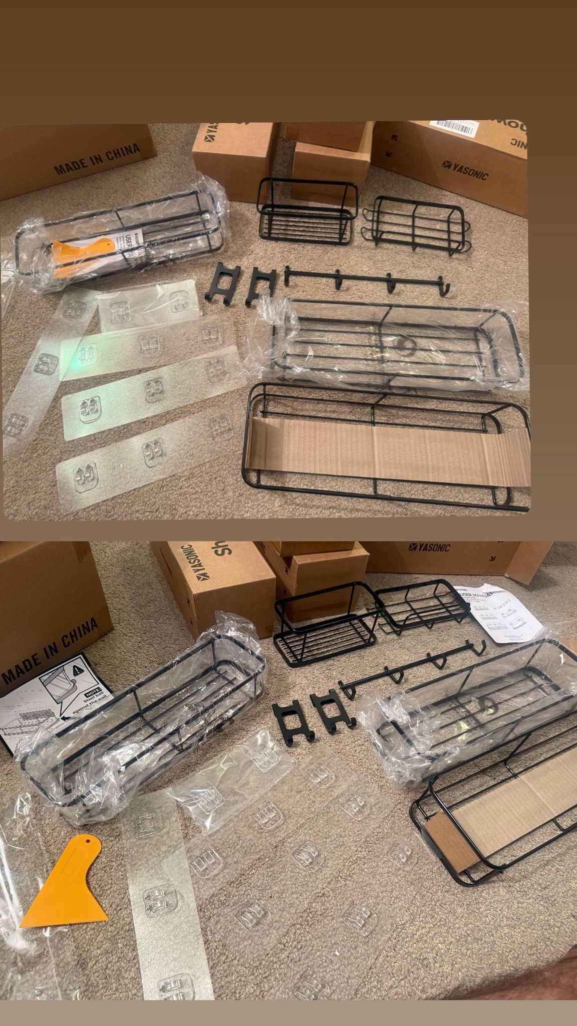 6 Pack Rustproof Shower Caddy - No Drilling Bathroom Shelves - photo 3