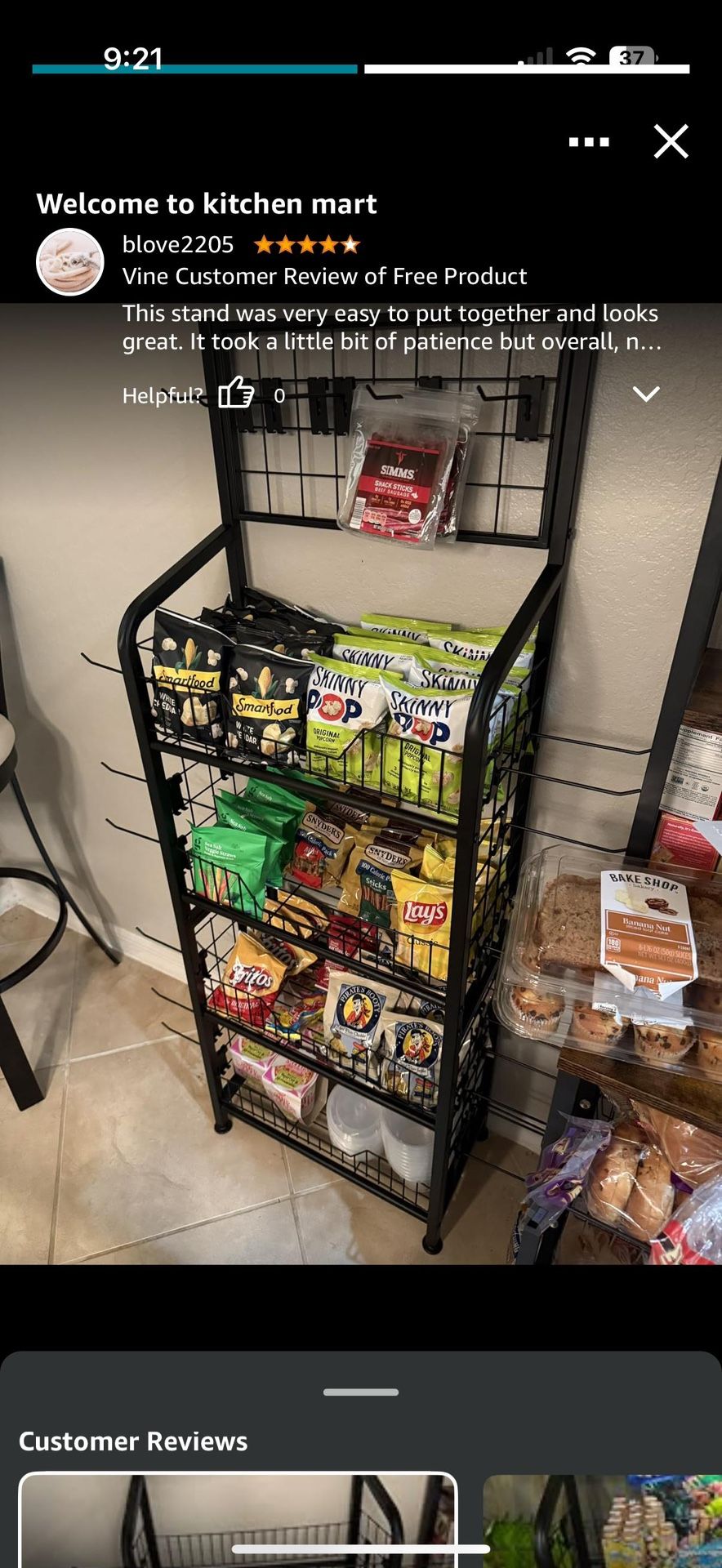 4-Layer Snack Display Stand with 30 Hooks
