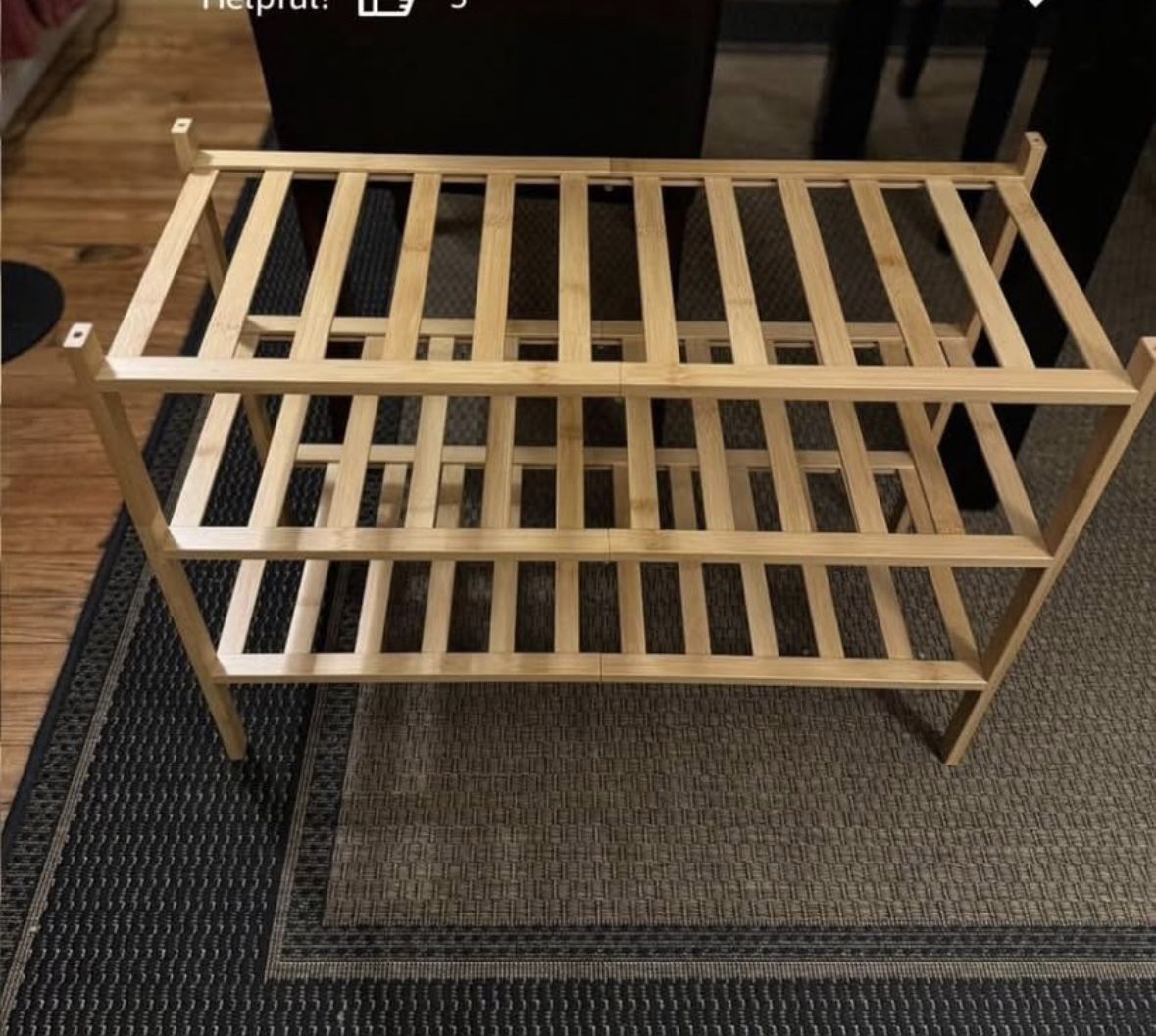 3-Tier Bamboo Shoe Rack Stackable Organizer - photo 2