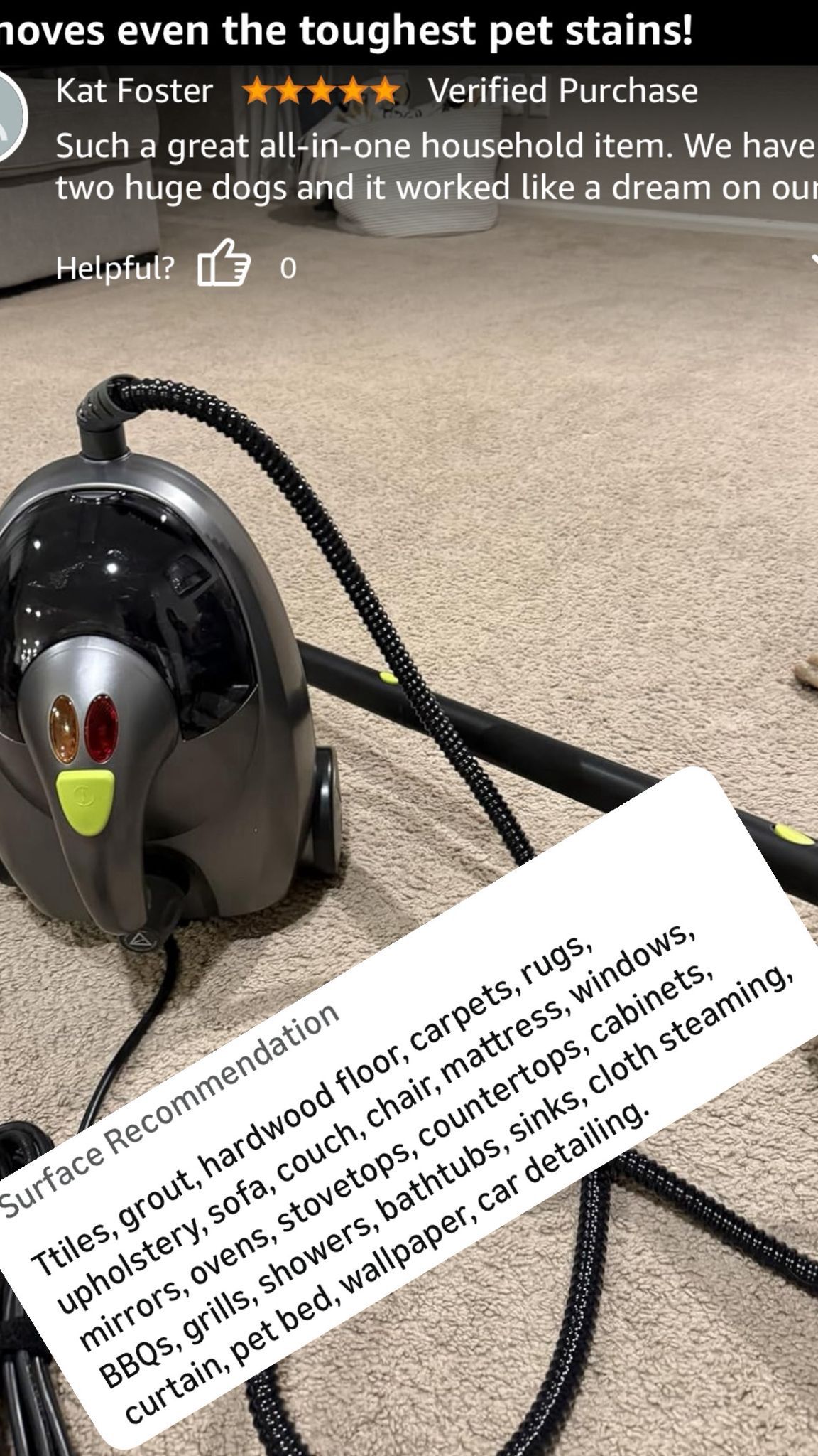 Heavy-Duty 1500W Steam Cleaner with 22 Accessories - photo 4