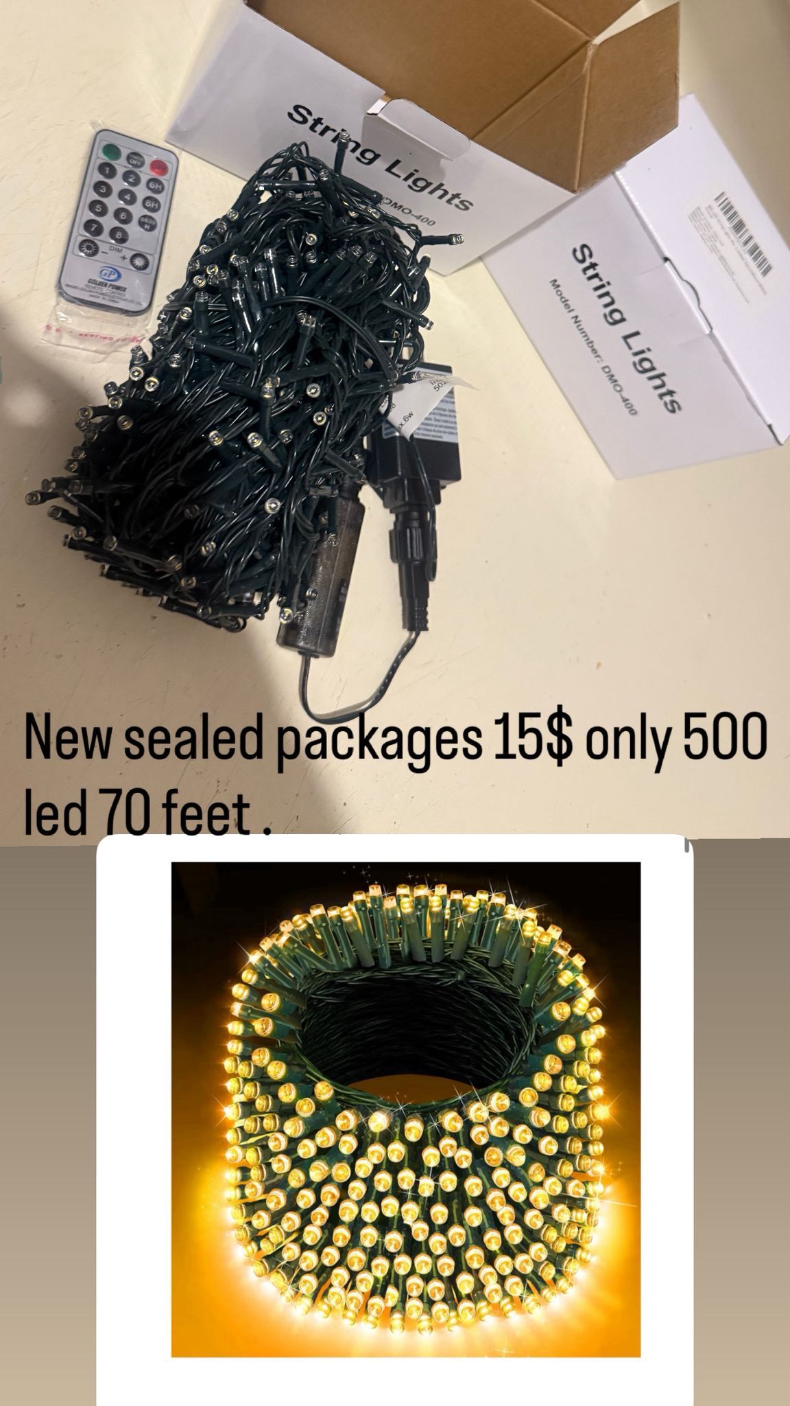 500 LED Christmas String Lights 70Ft Connectable with Remote - photo 3