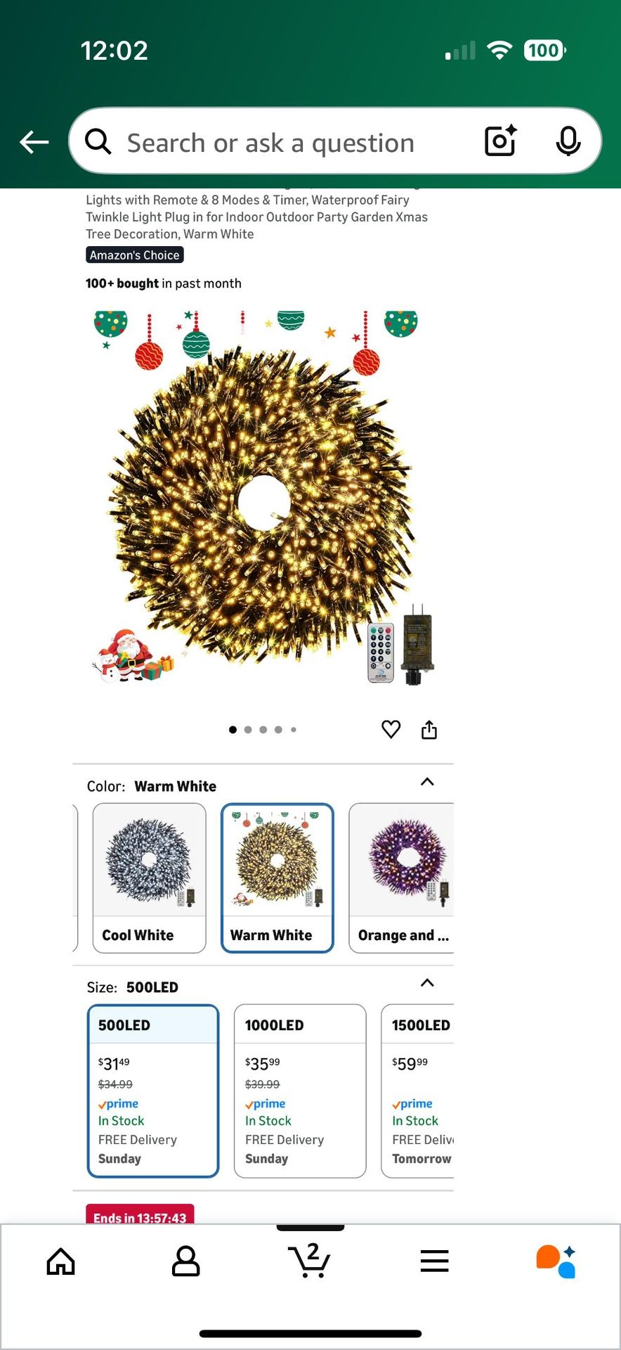 500 LED Christmas String Lights 70Ft Connectable with Remote - photo 4