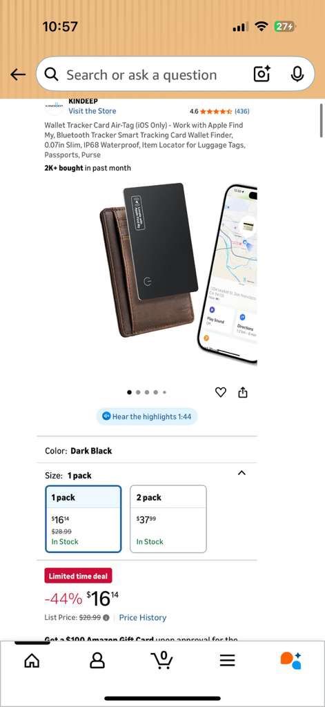 Wallet Tracker Card Air-Tag (iOS Only) - photo 2