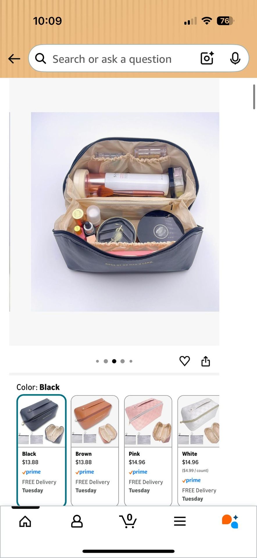 Travel Makeup Bag with 2 Mini Bags, Large Capacity - photo 5