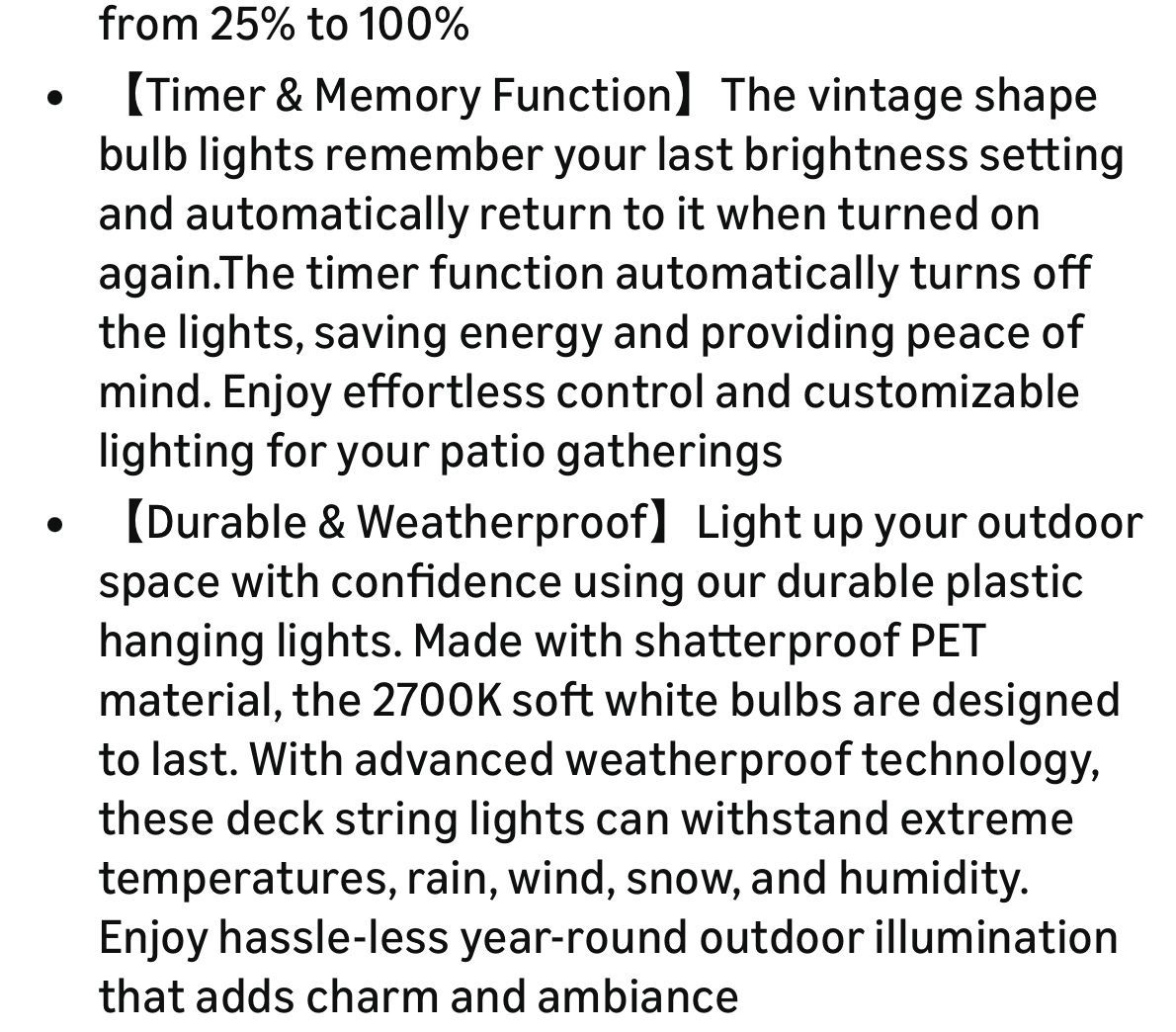 120FT LED Outdoor String Lights with Dimmer and Timer - photo 4