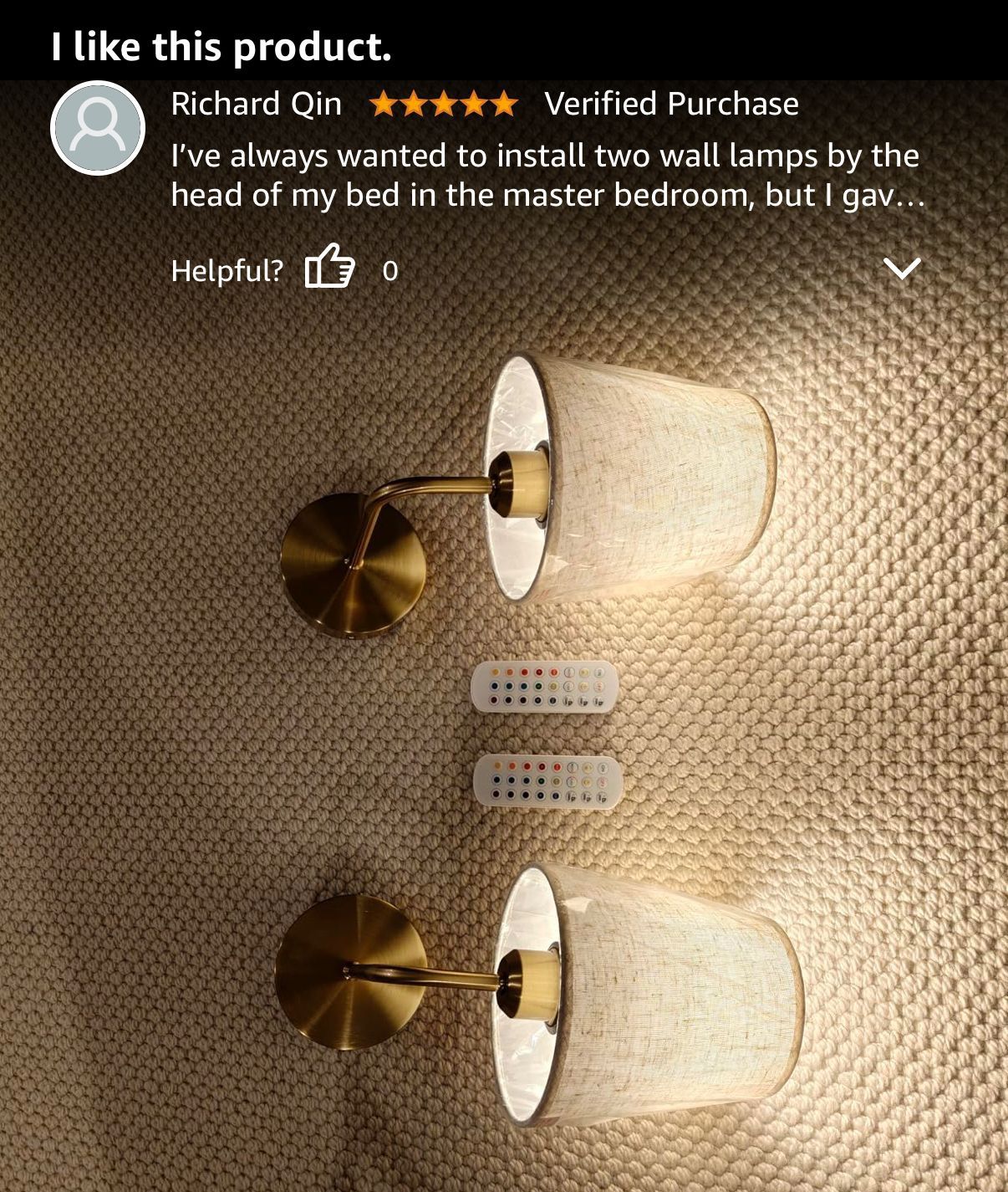 Wall Sconce Set of 2 Rechargeable Wireless Dimmable Lights