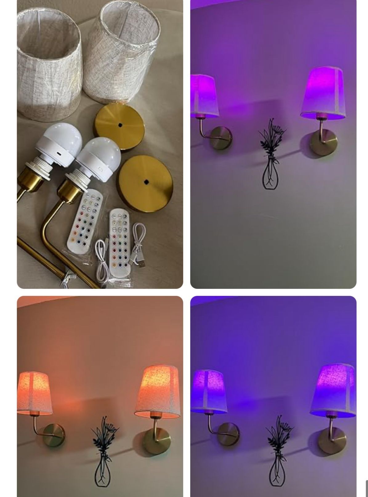 Wall Sconce Set of 2 Rechargeable Wireless Dimmable Lights - photo 3