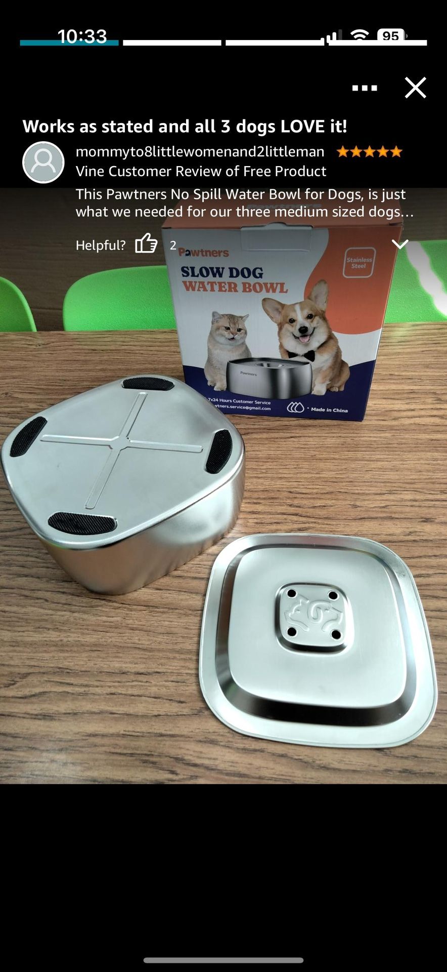 Dog Cat Drinking Pot Water Bowl No Spill Stainless Steel - photo 2
