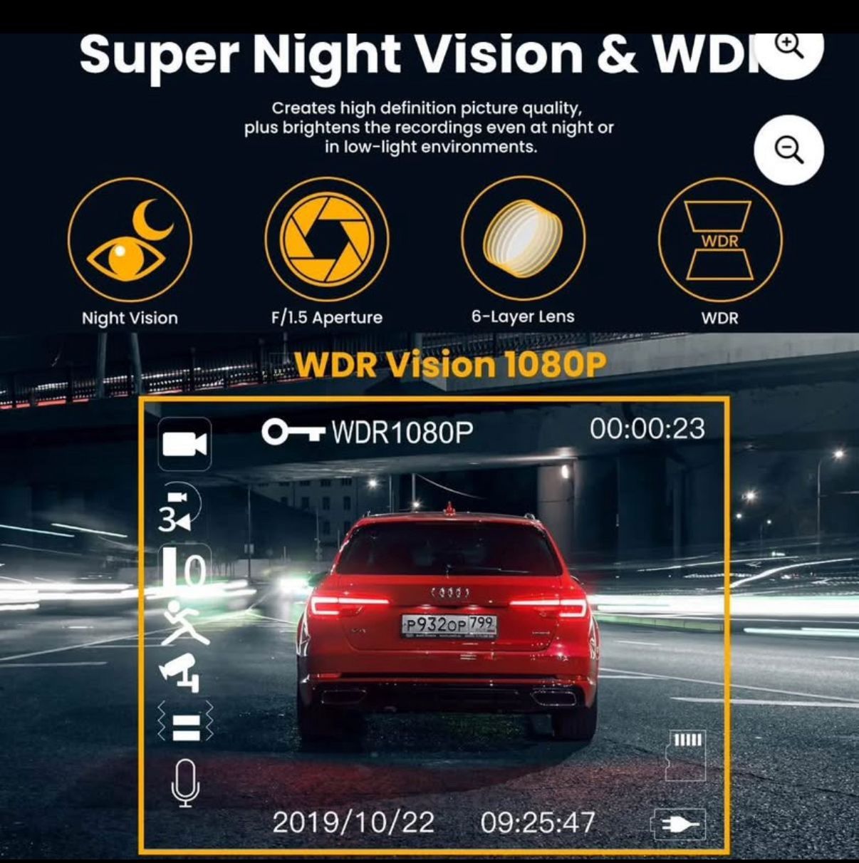 Dash Cam Front and Rear 1080P Full HD - photo 3