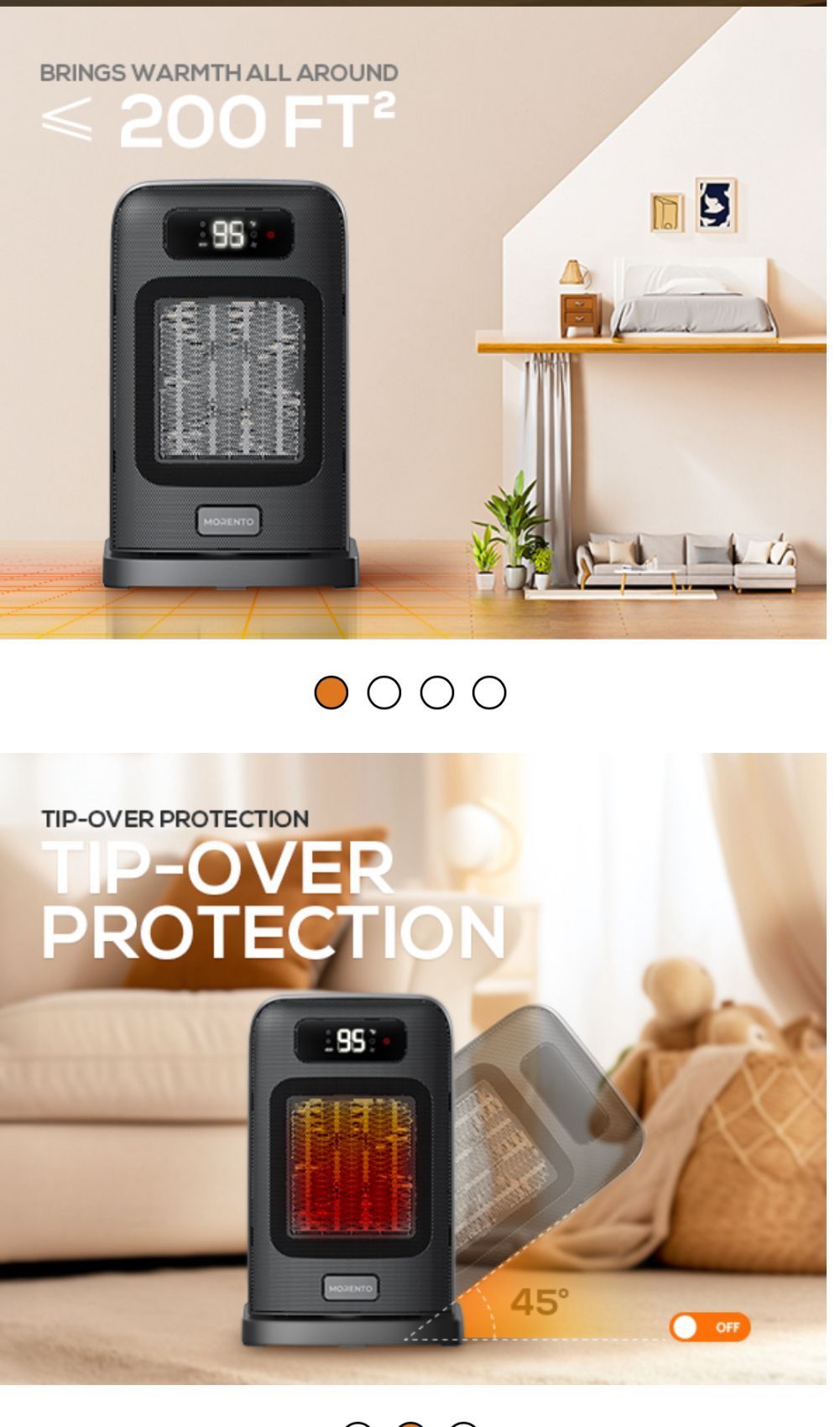 2-in-1 Space Heater and Fan, 1500W Electric Heater - photo 4