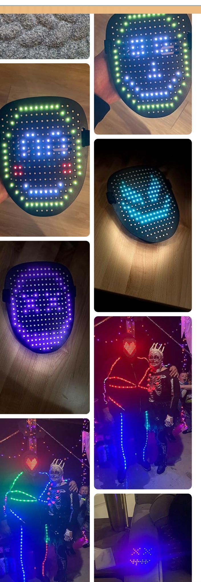 LED Mask with Gesture Sensing, 50 Pattern Display - photo 5