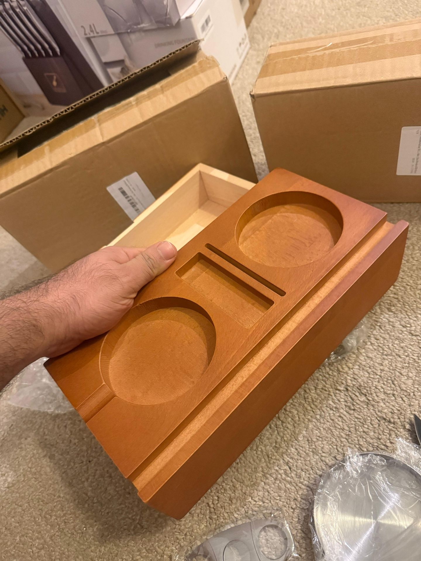 Wooden Cigar Ashtray with Cutters and Phone/Tablet Holder - photo 4