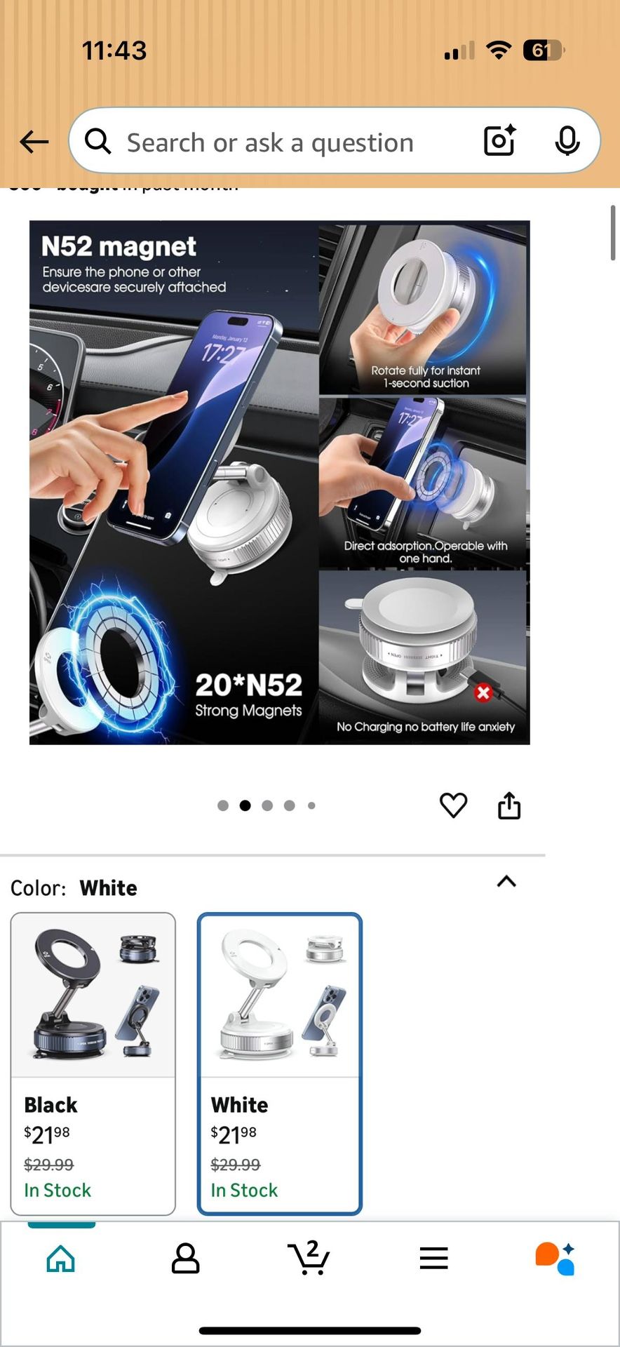 Vacuum Magnetic Suction Phone Holder Foldable Mount - photo 5