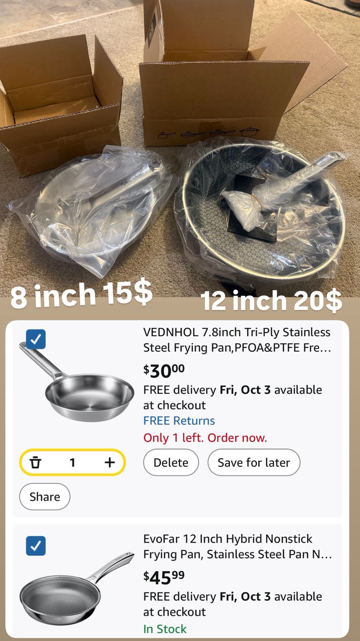 Nonstick Stainless Steel Frying Pan PFOA Free