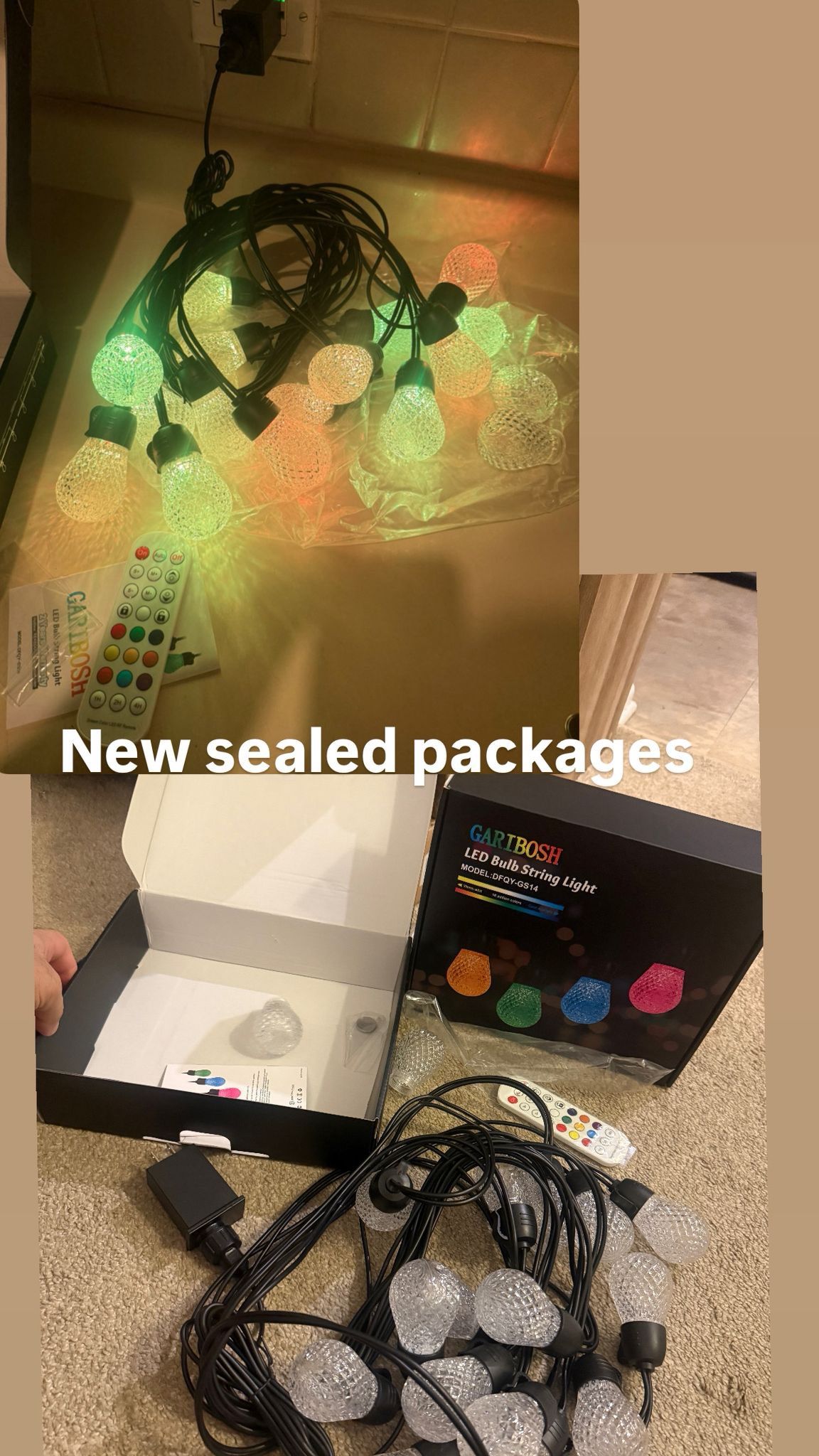 50ft Color Changing Outdoor String Lights - Remote & App - photo 2