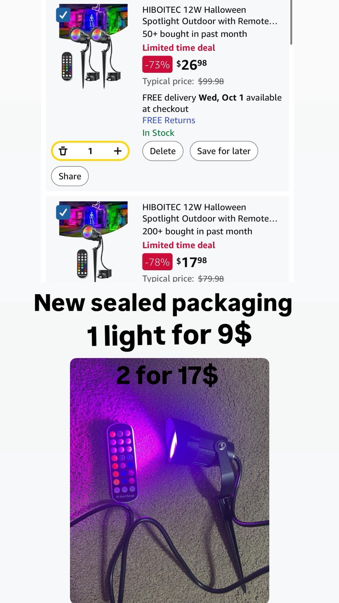 Halloween Christmas Outdoor Color Changing LED Spotlight