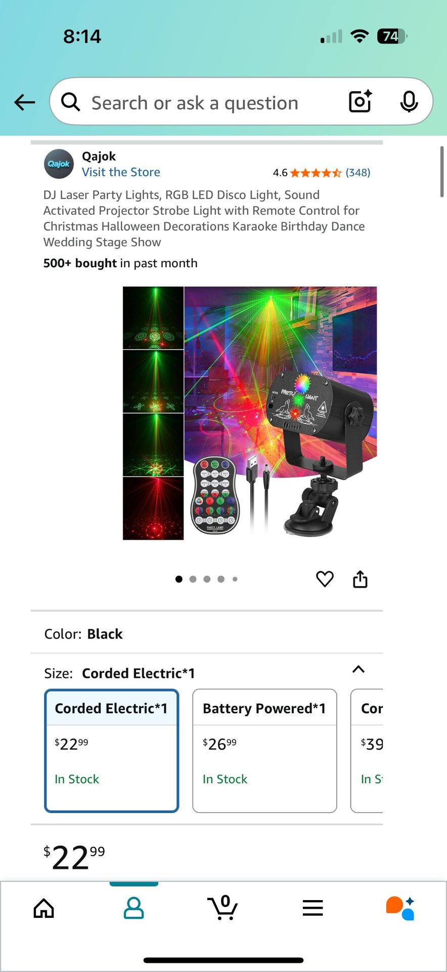 DJ Laser Party Lights RGB LED Disco Projector with Remote - photo 3