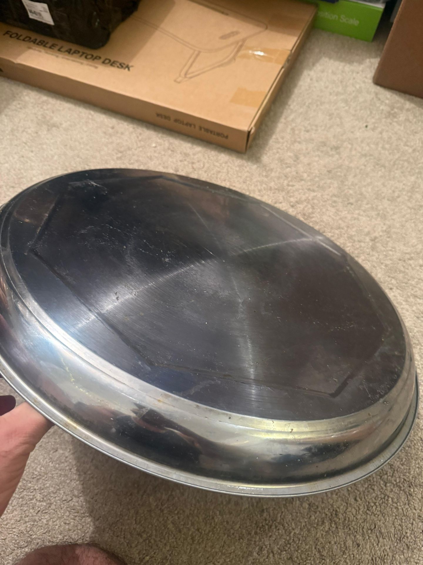16-Inch Round Stainless Steel Swirl Pattern Serving Tray - photo 4