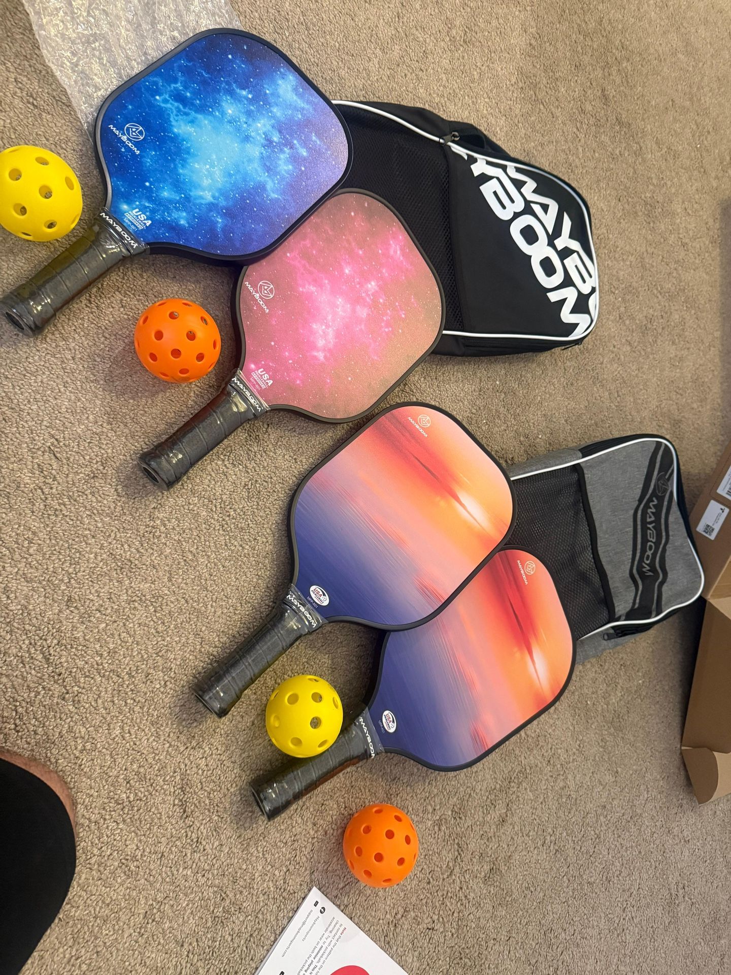 Pickleball Paddles Set of 2 USAPA Approved with 4 Balls and Bag - photo 3
