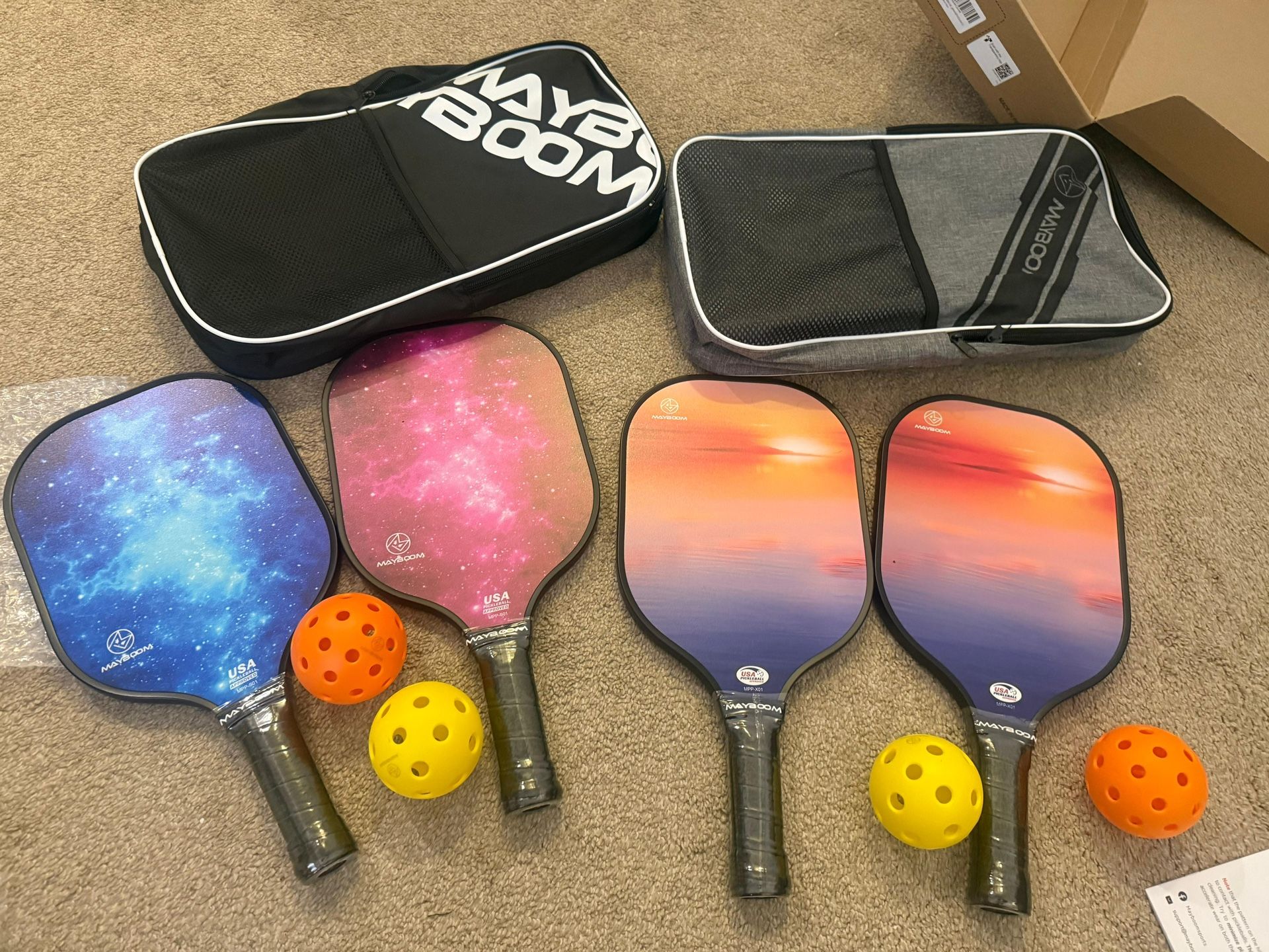 Pickleball Paddles Set of 2 USAPA Approved with 4 Balls and Bag - photo 4