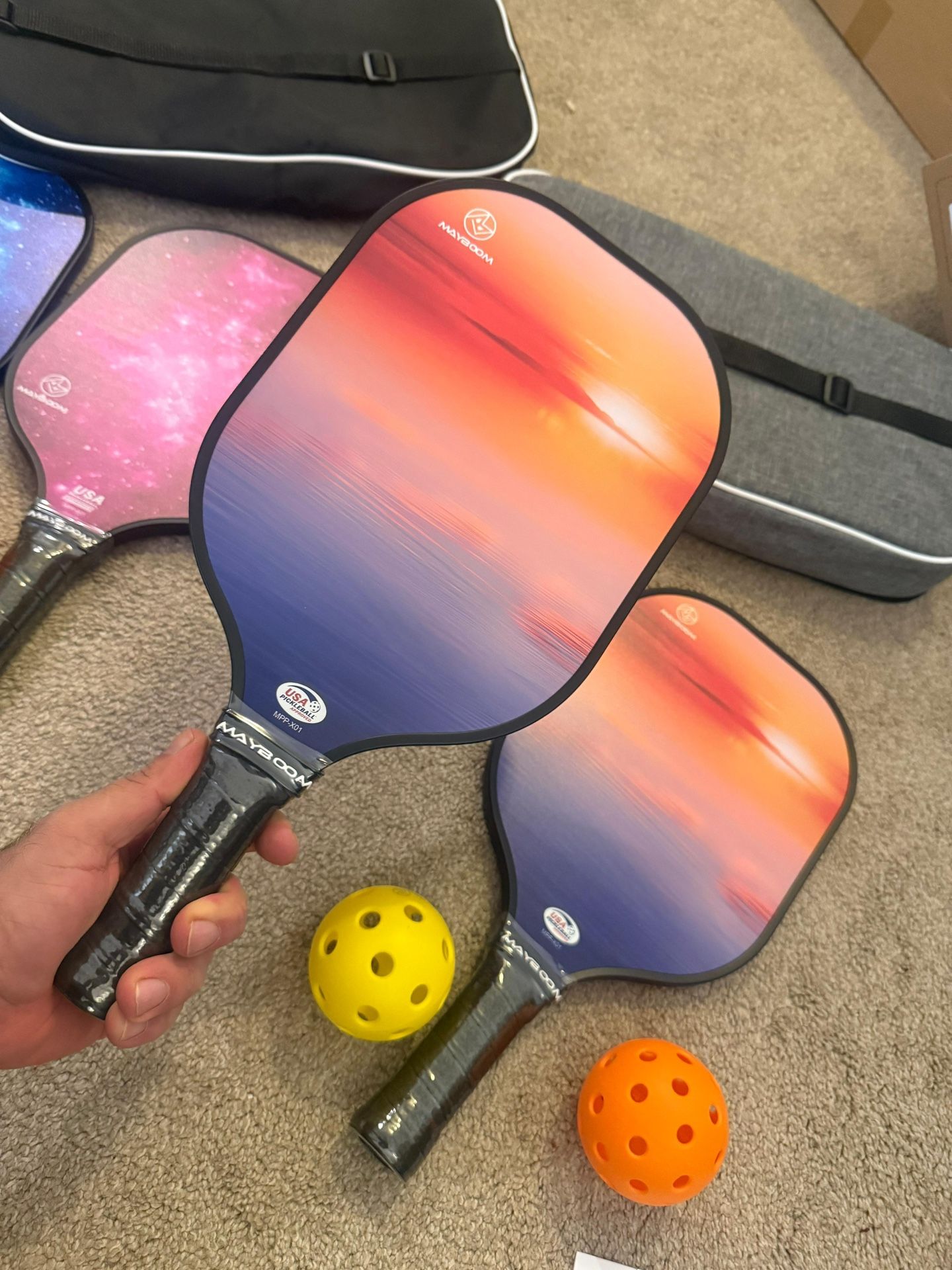 Pickleball Paddles Set of 2 USAPA Approved with 4 Balls and Bag - photo 5
