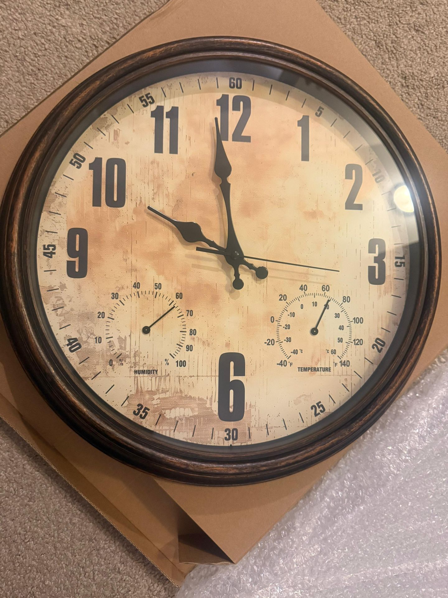 16 Inch Indoor Outdoor Waterproof Clock with Temp/Hygrometer