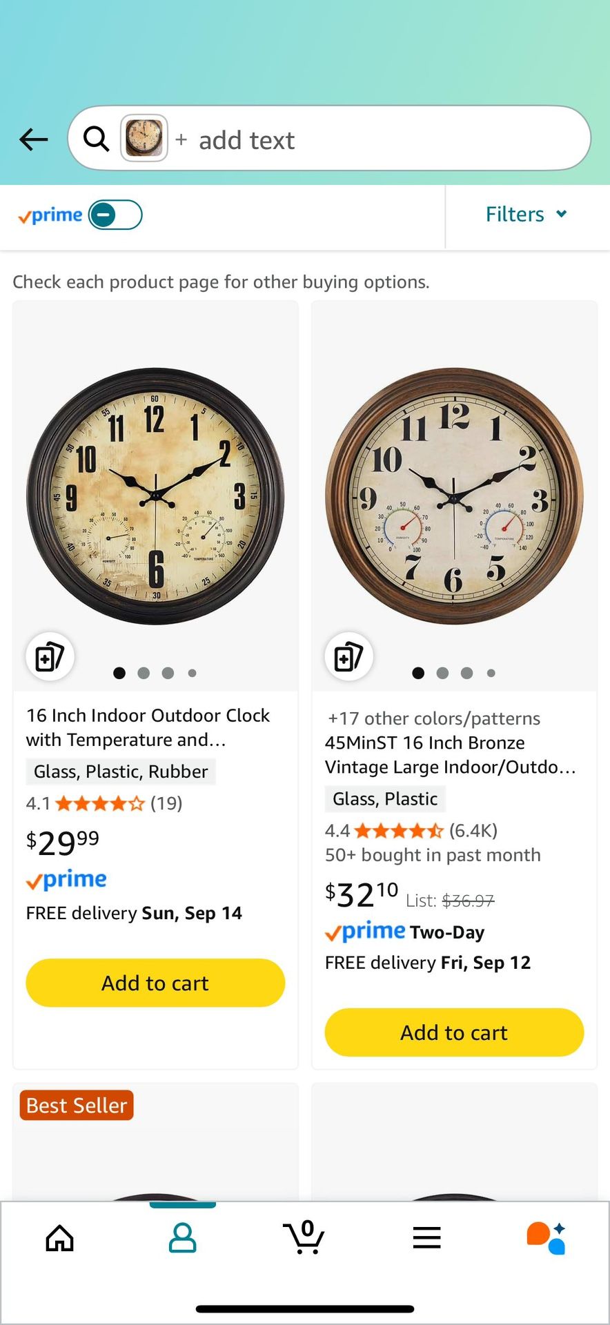 16 Inch Indoor Outdoor Waterproof Clock with Temp/Hygrometer - photo 4
