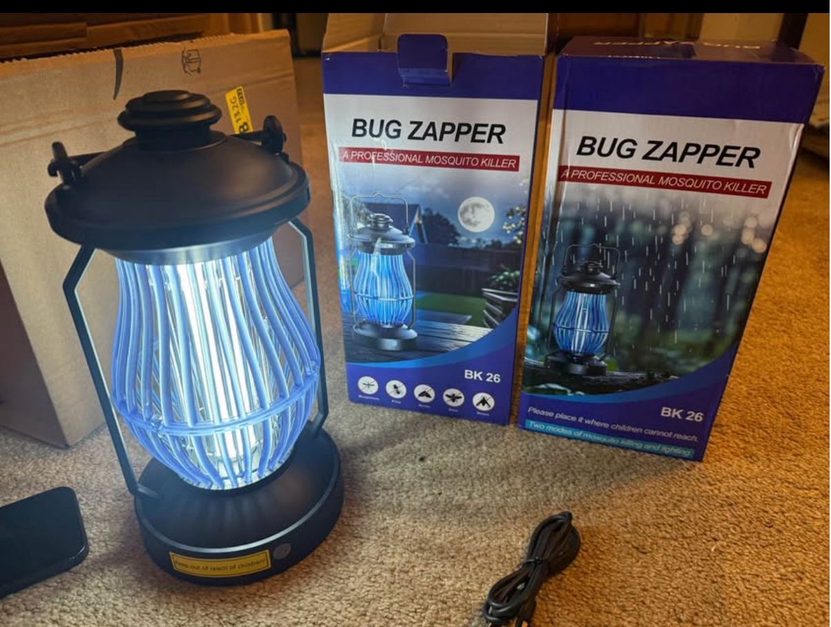 2-in-1 Bug Zapper Lamp & Night Light, Rechargeable