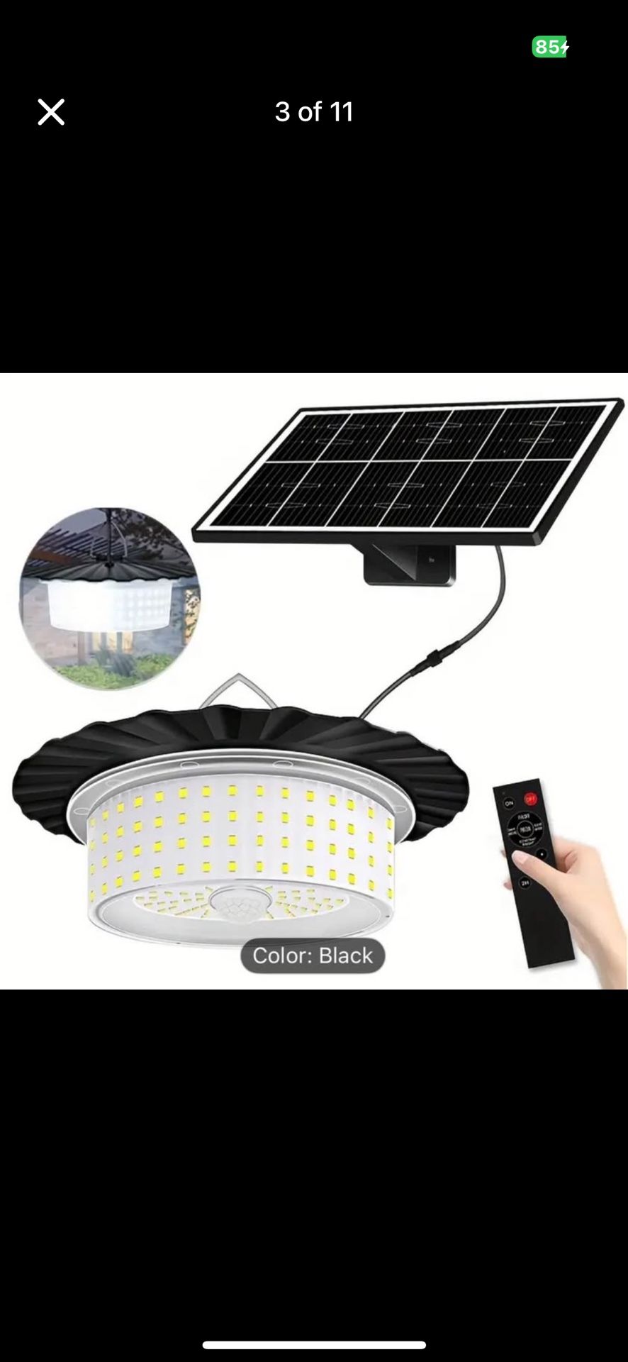 244-LED Solar Pendant Light with Motion Sensor - photo 2