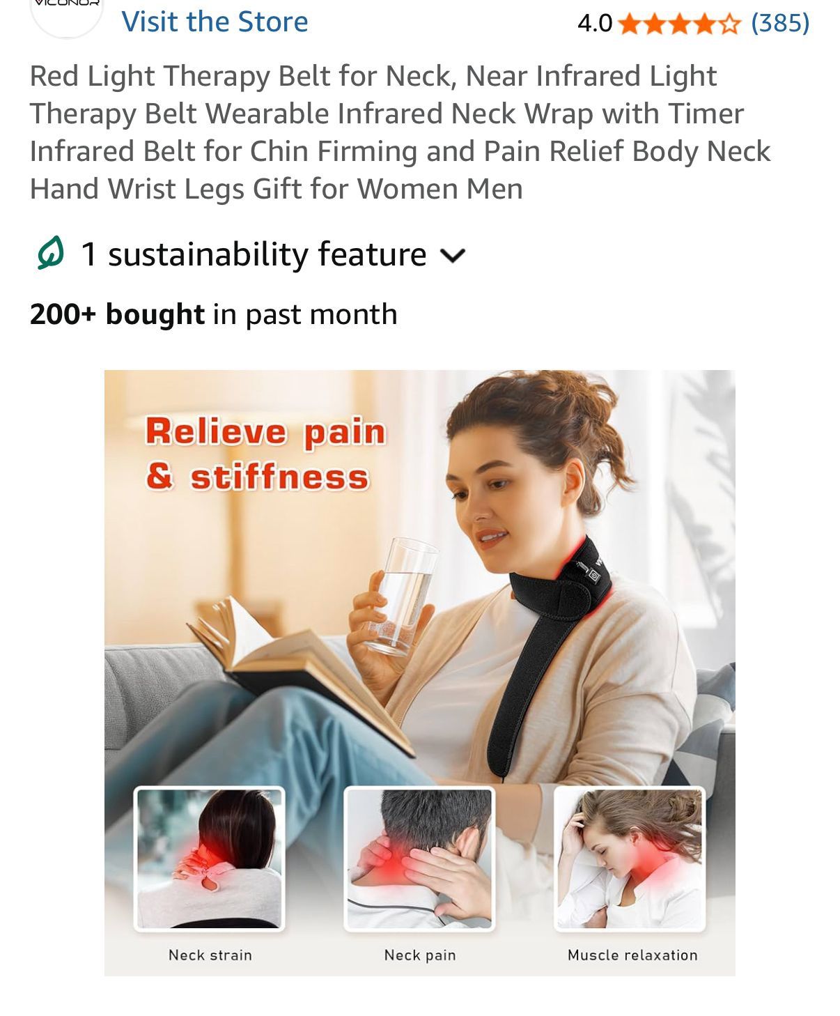 Red Light Therapy Wrap Belt 100 LEDs Infrared Pain Relief - photo 2