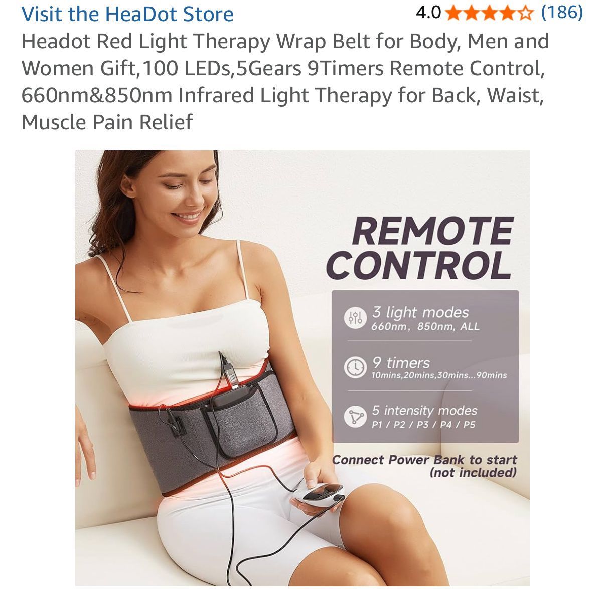 Red Light Therapy Wrap Belt 100 LEDs Infrared Pain Relief - photo 4
