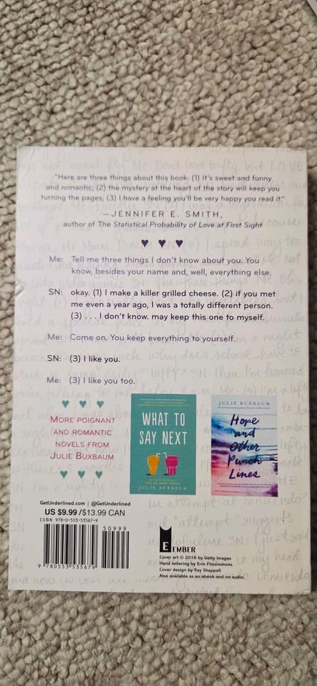 Tell Me Three Things by Julie Buxbaum - NYT Bestseller Book - photo 2