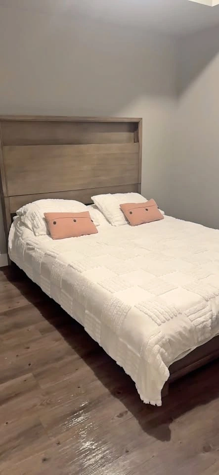 Wood Queen Bed and mattress