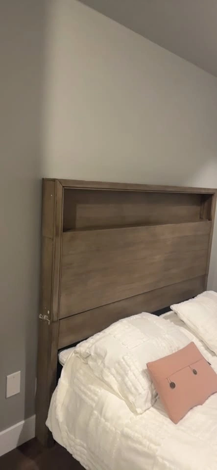 Wood Queen Bed and mattress - photo 2