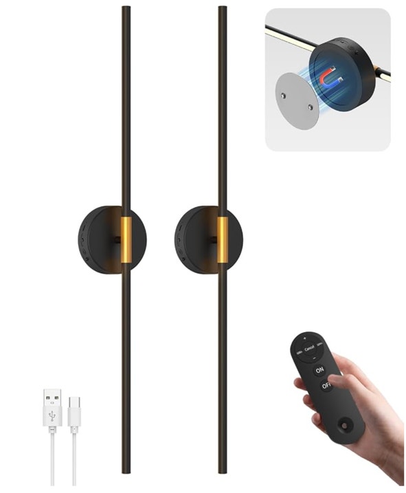 Wireless Wall Sconces, Set of 2