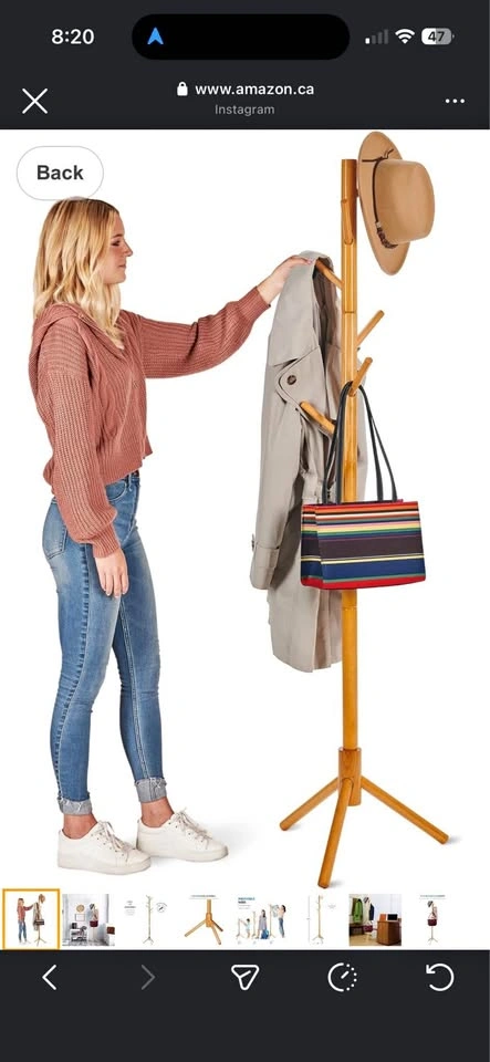 Wooden Standing Coat Rack