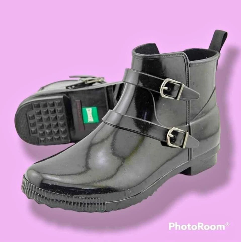 Cougar Women's Black Royale Hand Made Ankle-High Rain Boots Size