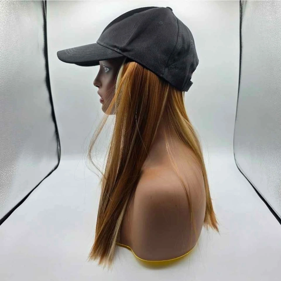 Light Golden Brown & Blonde Highlights Straight Synthetic Hat Wi - photo 3