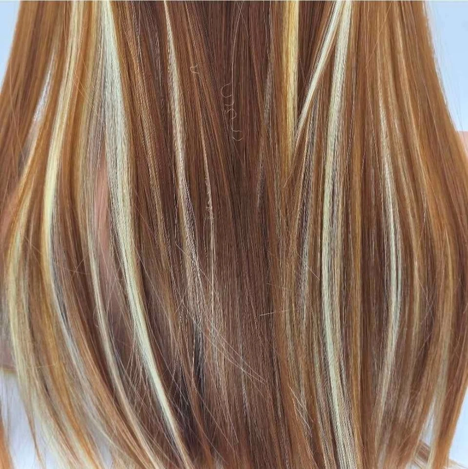 Light Golden Brown & Blonde Highlights Straight Synthetic Hat Wi - photo 5