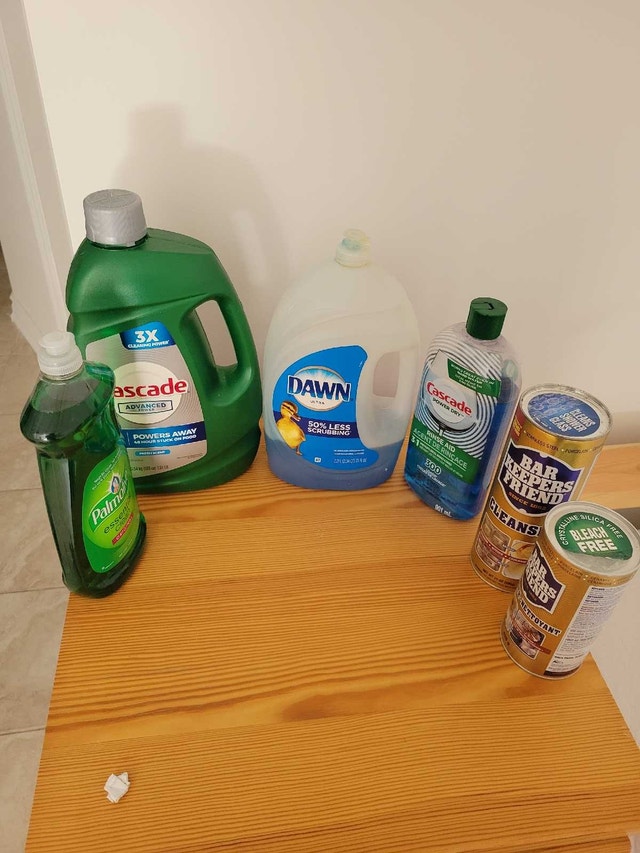 Dish detergent and dishwasher Cleaning Supply Bundle
