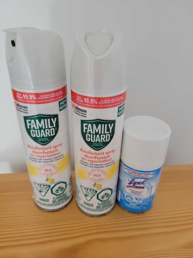 Family Guard and Lysol Disinfectant Spray Lot